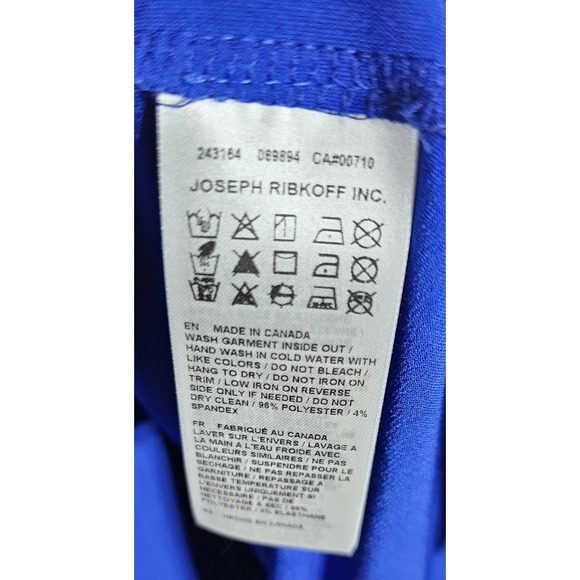 Joseph Ribkoff Rhinestone Neck Top Womens Size 14 Royal Blue Dolman Sleeve Party - Picture 4 of 9